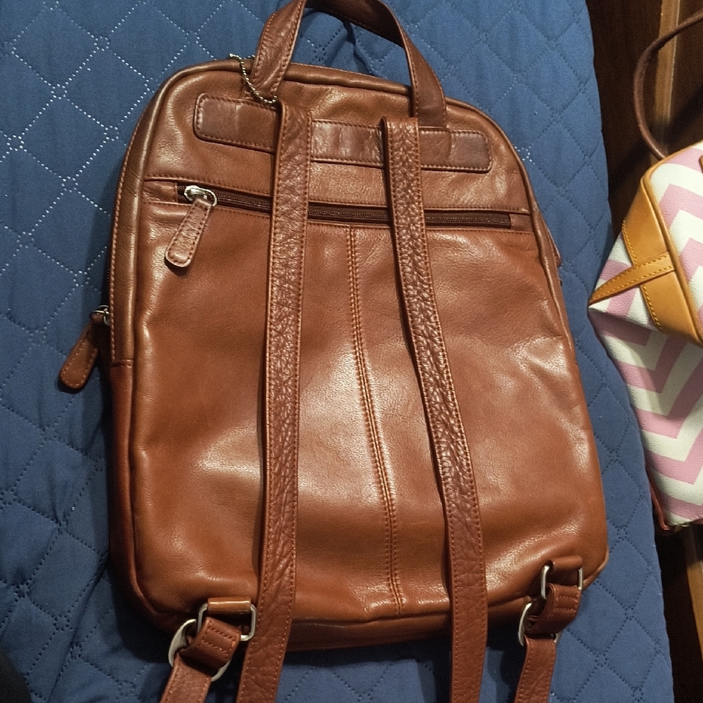 Brown Leather Backpack - image 2